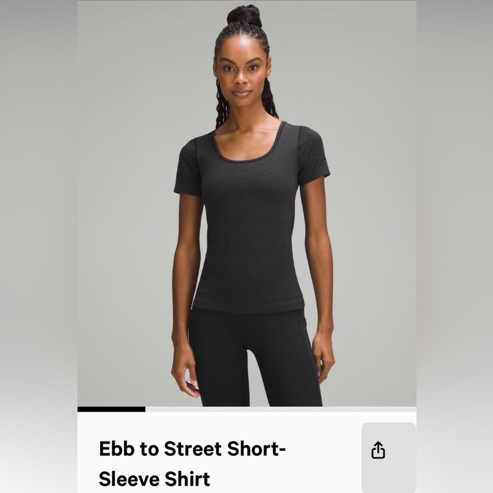 Lululemon ebb to street black top size 10, like new